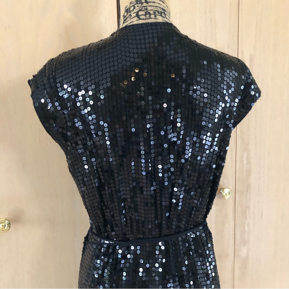 Michael Kors Black Sequin Wrap Around Dress Lightweight Woman's Size XL - Picture 6 of 13